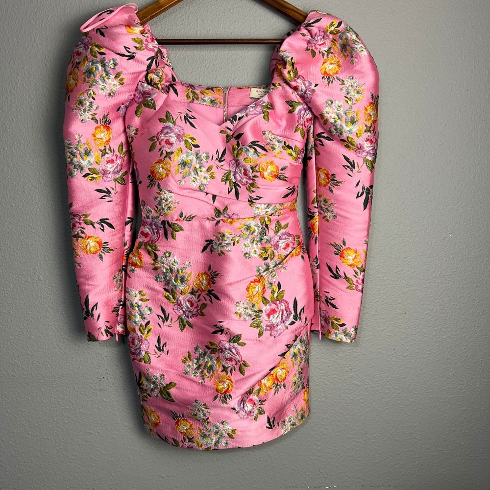 Bec + Bridge Peony Party Floral Mini Dress Puff Sleeve Cocktail Pink Revolve 2